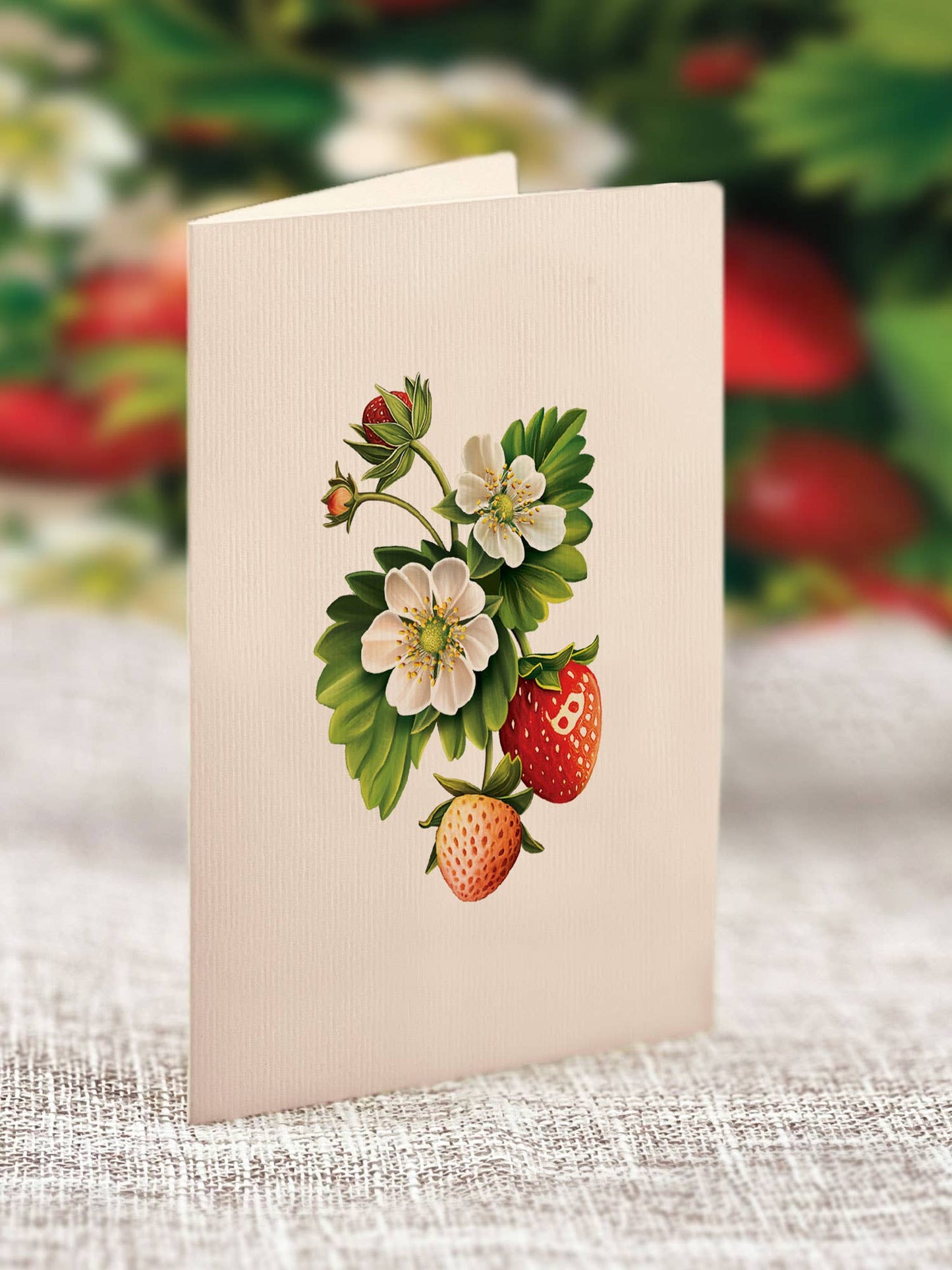 Mini Strawberry Blossom (10 Mini Pop-up Greeting Cards)
