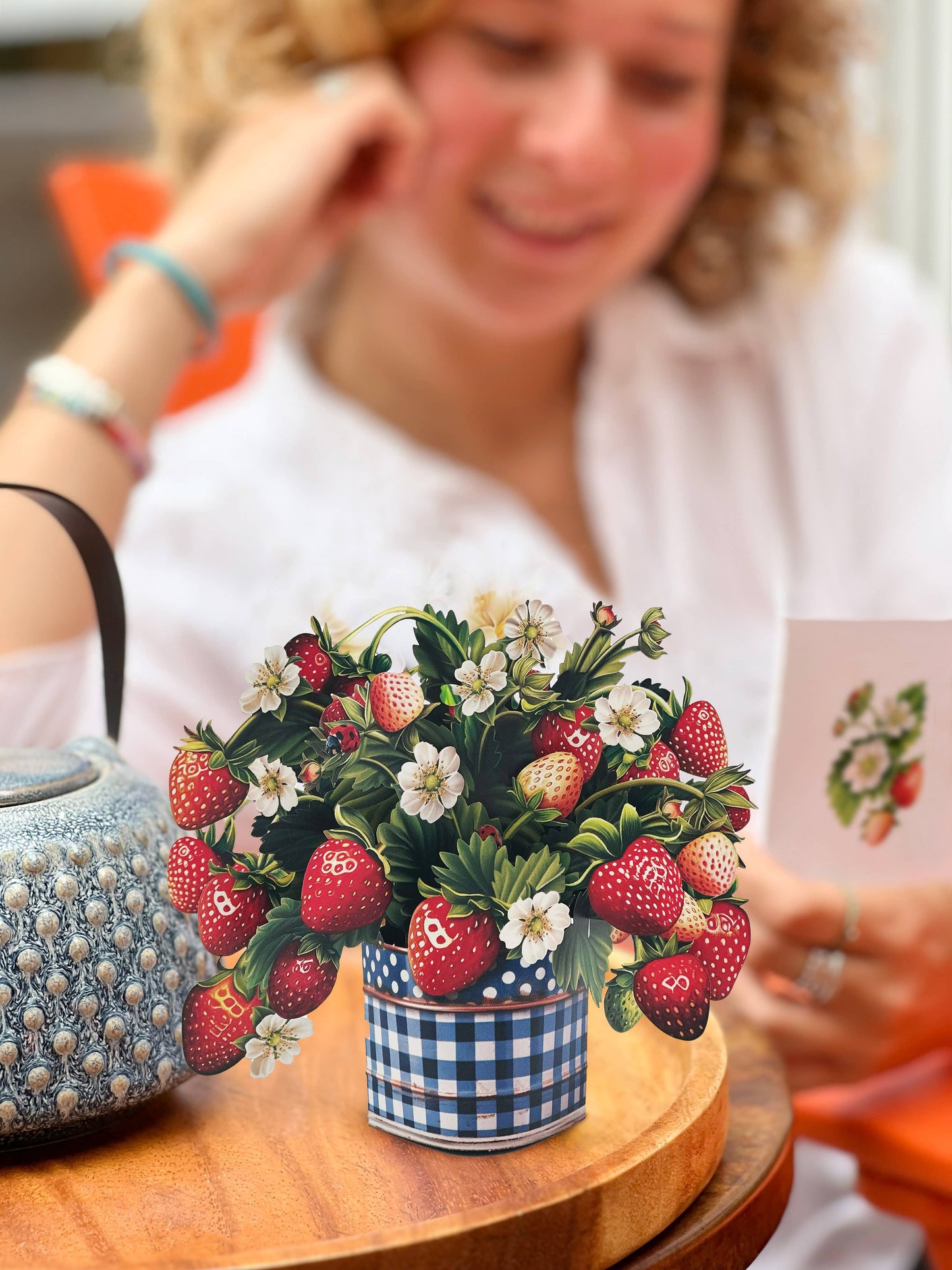 Mini Strawberry Blossom (10 Mini Pop-up Greeting Cards)