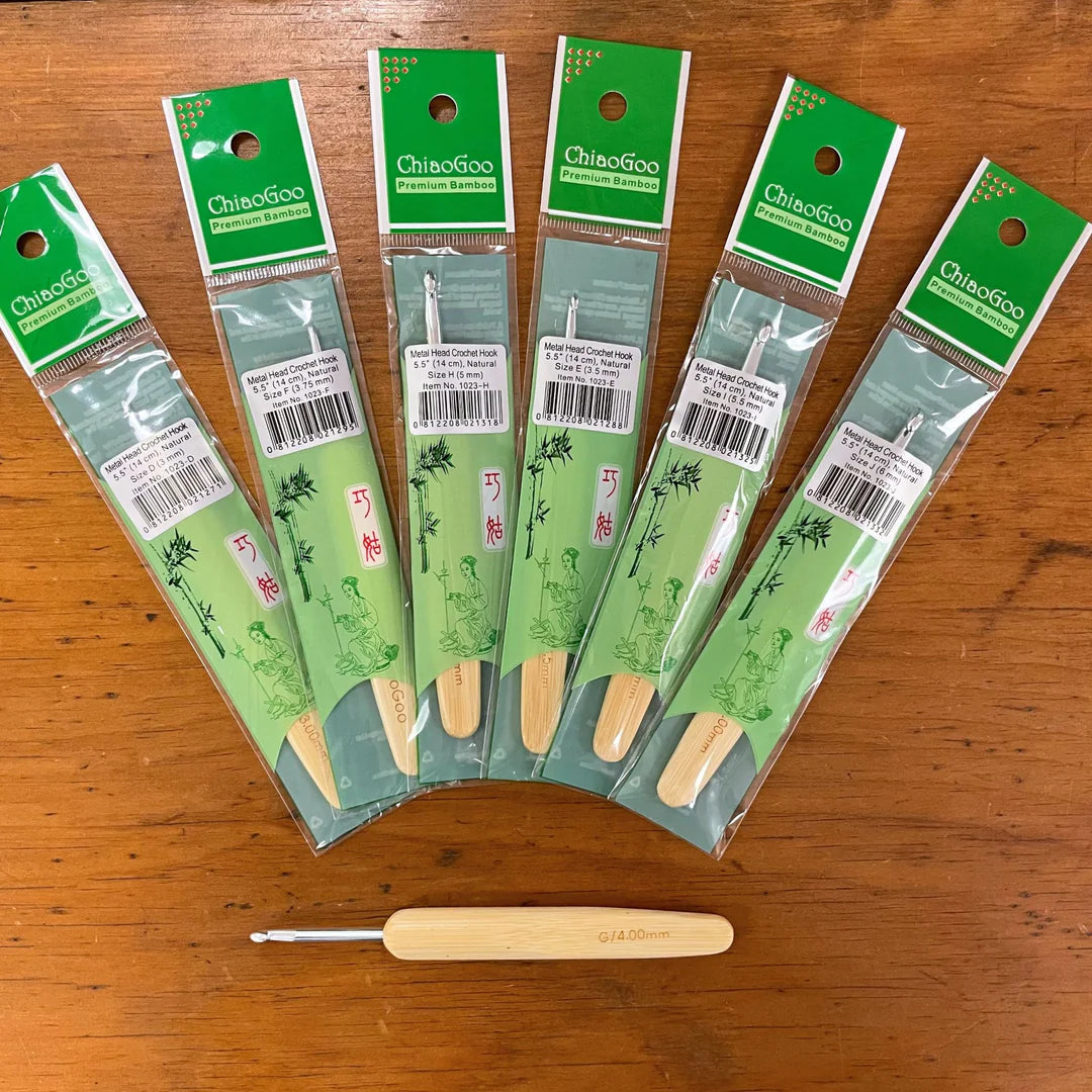 ChiaoGoo Crochet Hook Bamboo with Metal Head