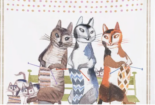 Artiphany - Tea Towel - Knit and Purl Cats