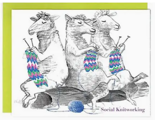 Artiphany - Social Knitworking Greeting Card - Yellow