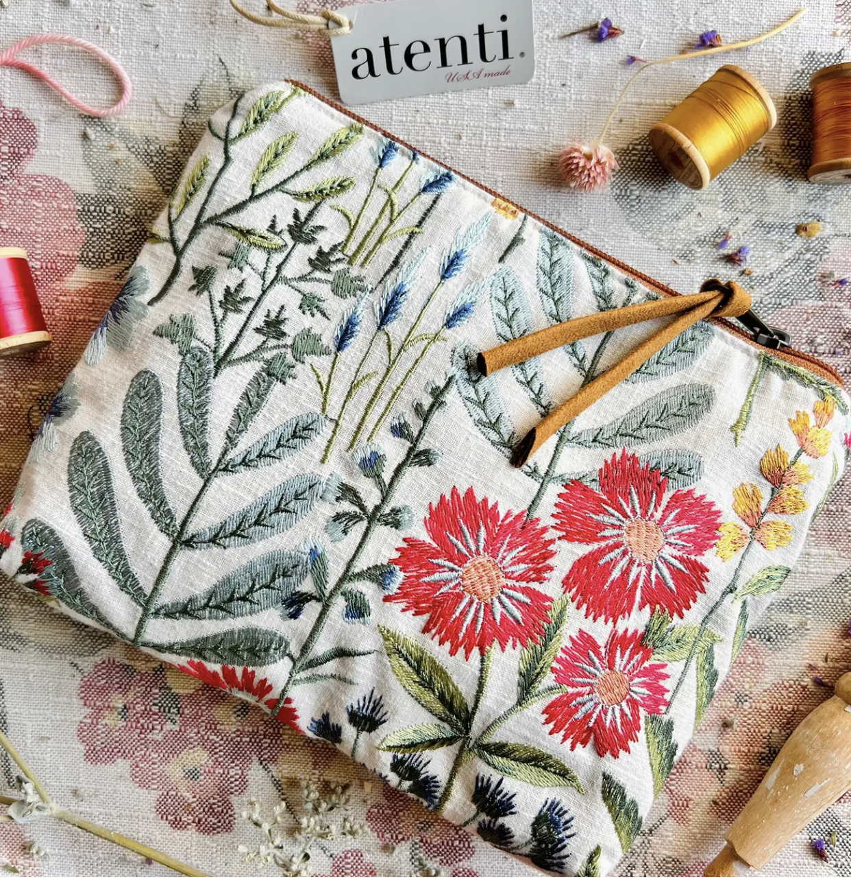 Atenti-Wildflower Accessories Pouch-B102WLD