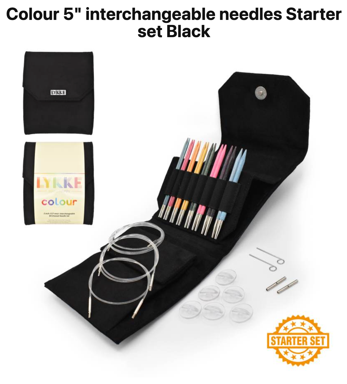 Lykke-5 inch Interchangeabe Birchwood Needle Set (Starter)