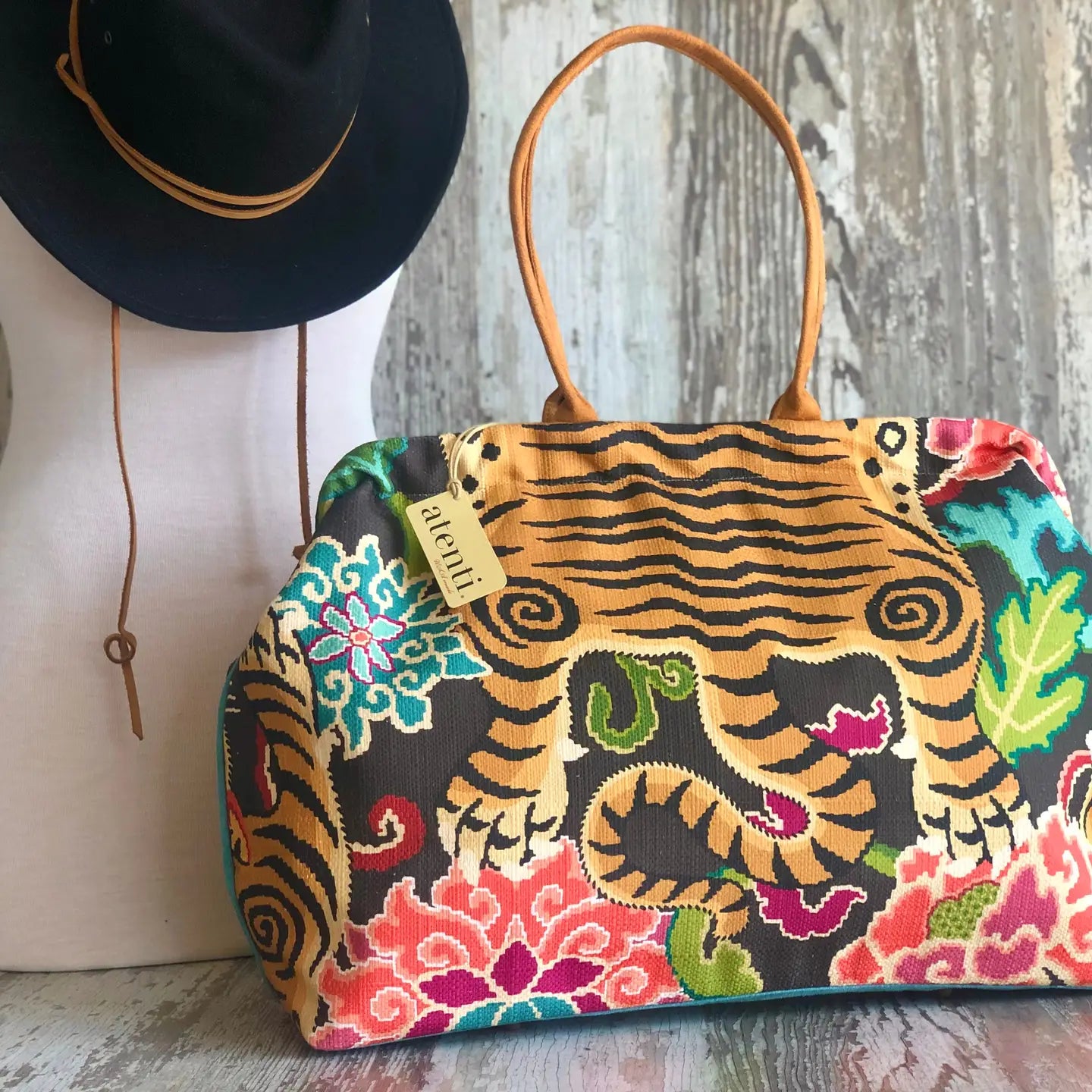 Atenti - Le Tigre Pioneer Modern Tapestry Doctor Bag w/ Metal Frame