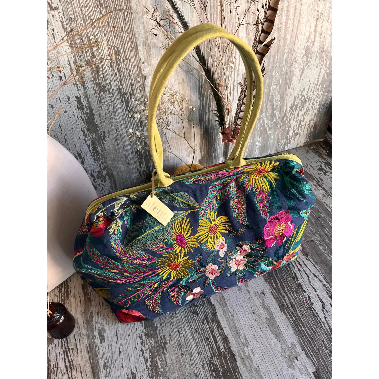 Atenti - Flora Pioneer: Modern Tapestry Doctor Bag w/ Metal Frame