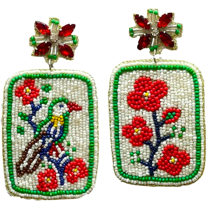 Lily Posh Mahjong Seed Bead Earrings