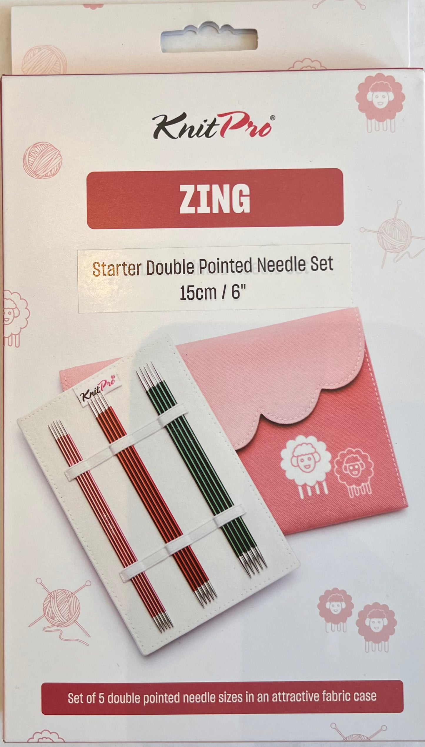 Knit Pro-Zing-Starter Double Pointed Needle Set 6"