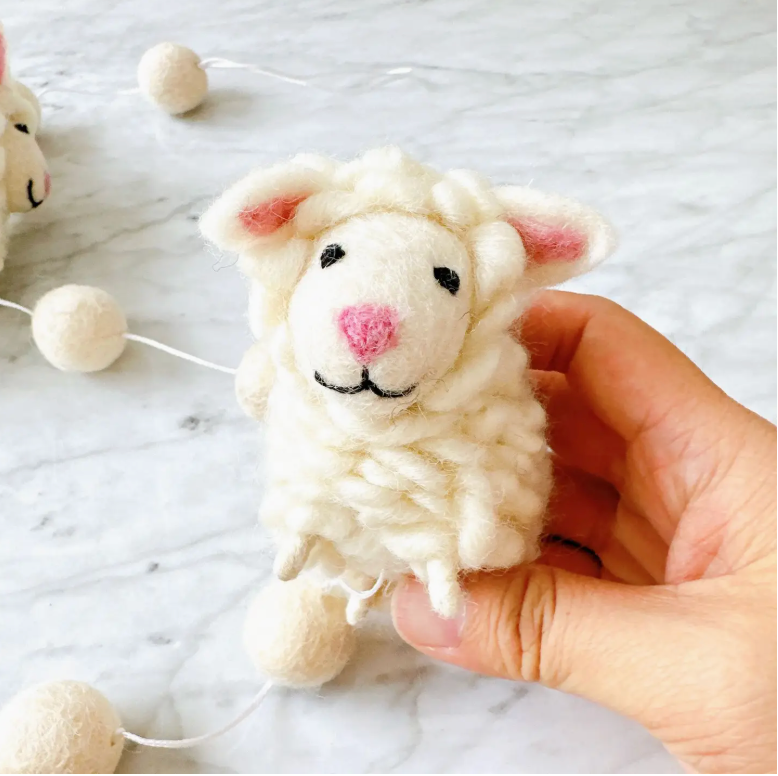 Felt Garland-Fluffy Sheep