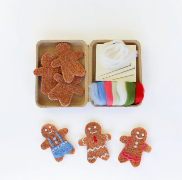Mini Gingerbread Cookie Felting Craft Kit