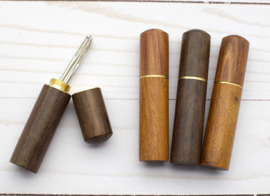 Fox and Pine Wooden Darning Needle Case