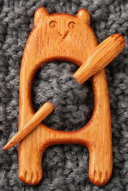 Wooden Animal Shawl Pins