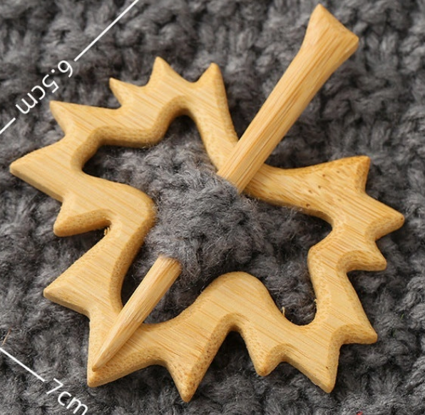 Wooden Animal Shawl Pins
