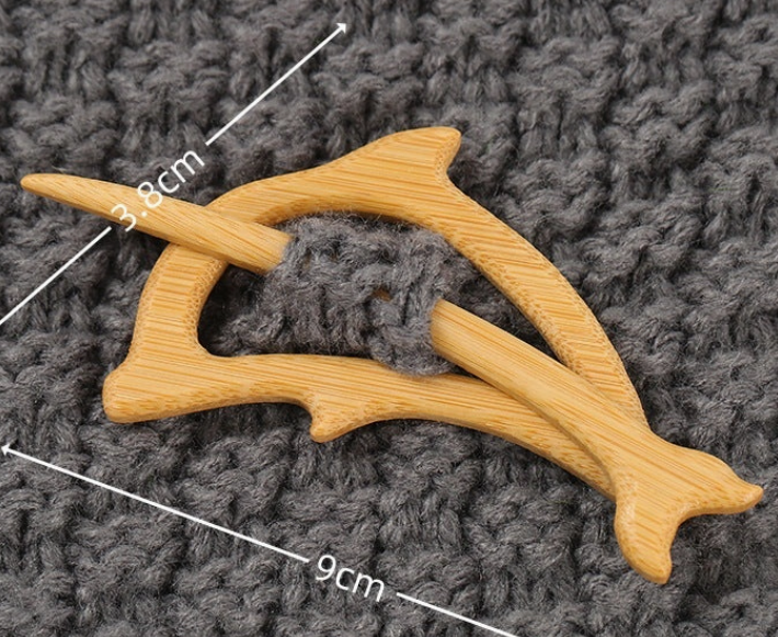 Wooden Animal Shawl Pins