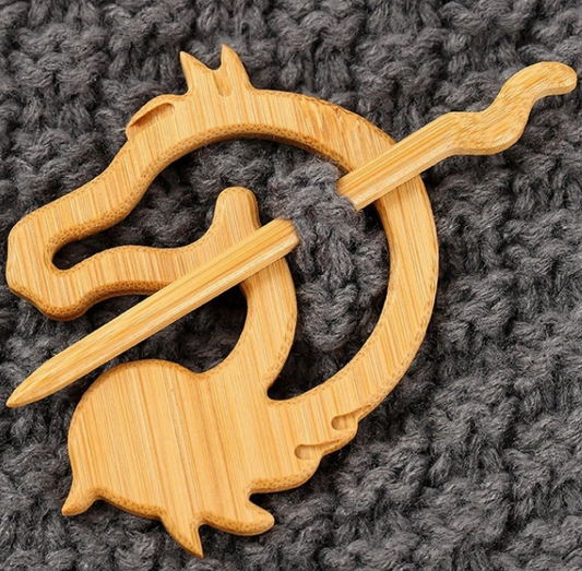 Wooden Animal Shawl Pins
