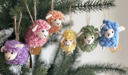 Felted Sheep Ornaments